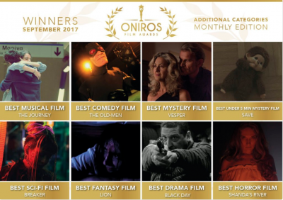 "SAVE" GANA EL PREMIO "BEST UNDER 5 MIN MISTERY FILM AWARD" EN LOS "ONIROS FILM AWARDS"