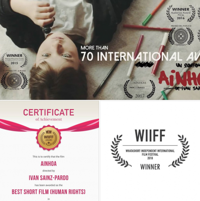 "AINHOA" RECIBE EL PREMIO "BEST SHORT FILM (HUMAN RIGHTS) EN NUEVA DELHI, LA INDIA!